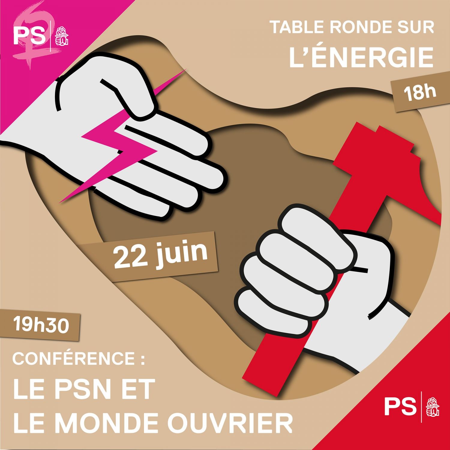 Table ronde sur l'énergie suivi de 'PSN et monde ouvrier : évolution de l’ancrage ouvrier de notre parti et défis pour rester un parti populaire'